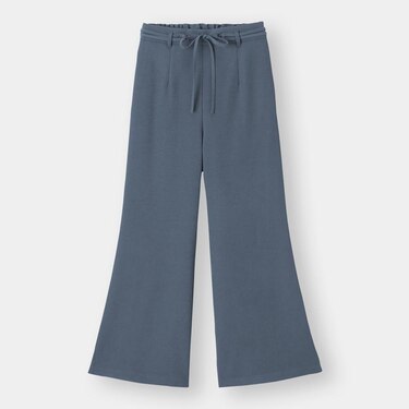 Gu公式 ベルテッドハイウエストワイドフレアパンツ ファッション通販サイト