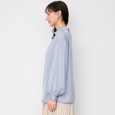 Gu公式 スタンドネックブラウス 長袖 Z E ファッション通販サイト