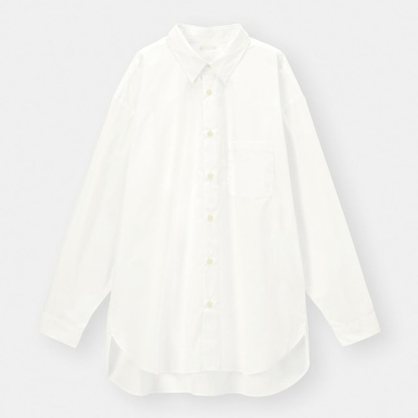 ブロードオーバーサイズシャツ(長袖)-WHITE