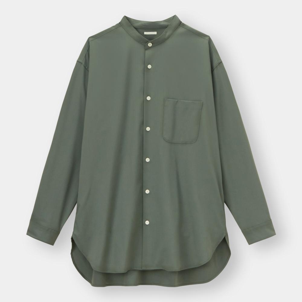 オーバーサイズバンドカラーシャツ 長袖 セットアップ可能 Gu ジーユー 公式通販オンラインストア