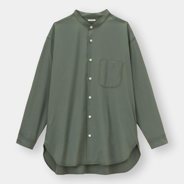オーバーサイズバンドカラーシャツ(長袖)(セットアップ可能) | GU(ジーユー)公式通販オンラインストア