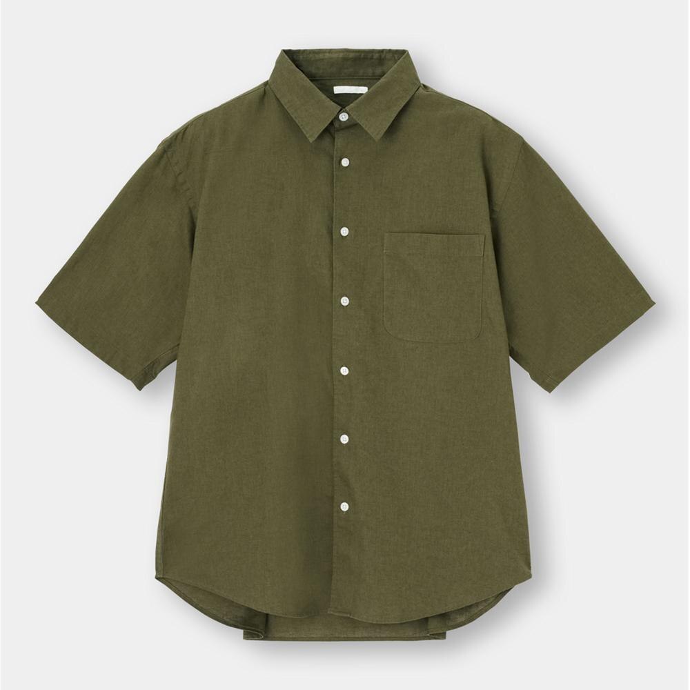 （GU）リネンブレンドシャツ(5分袖)+X