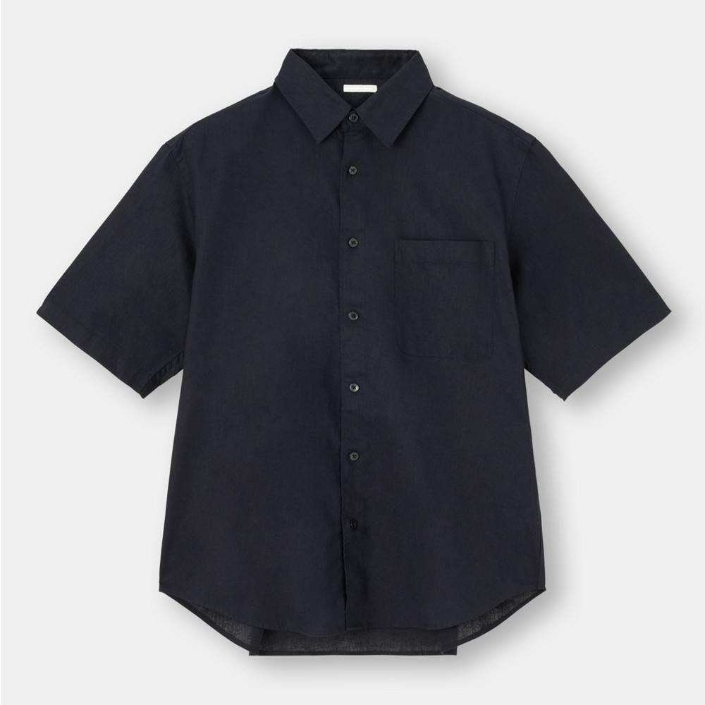 （GU）リネンブレンドシャツ(5分袖)+X