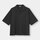 ドライワイドフィットオープンカラーシャツ(5分袖)(セットアップ可能)-BLACK