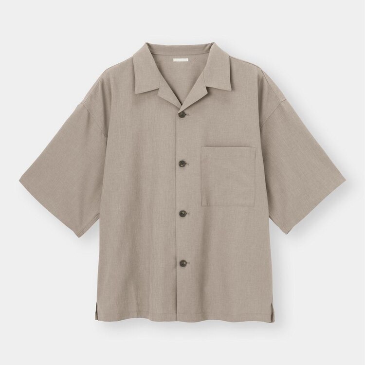 Gu公式 ドライワイドフィットオープンカラーシャツ 5分袖 セットアップ可能 ファッション通販サイト