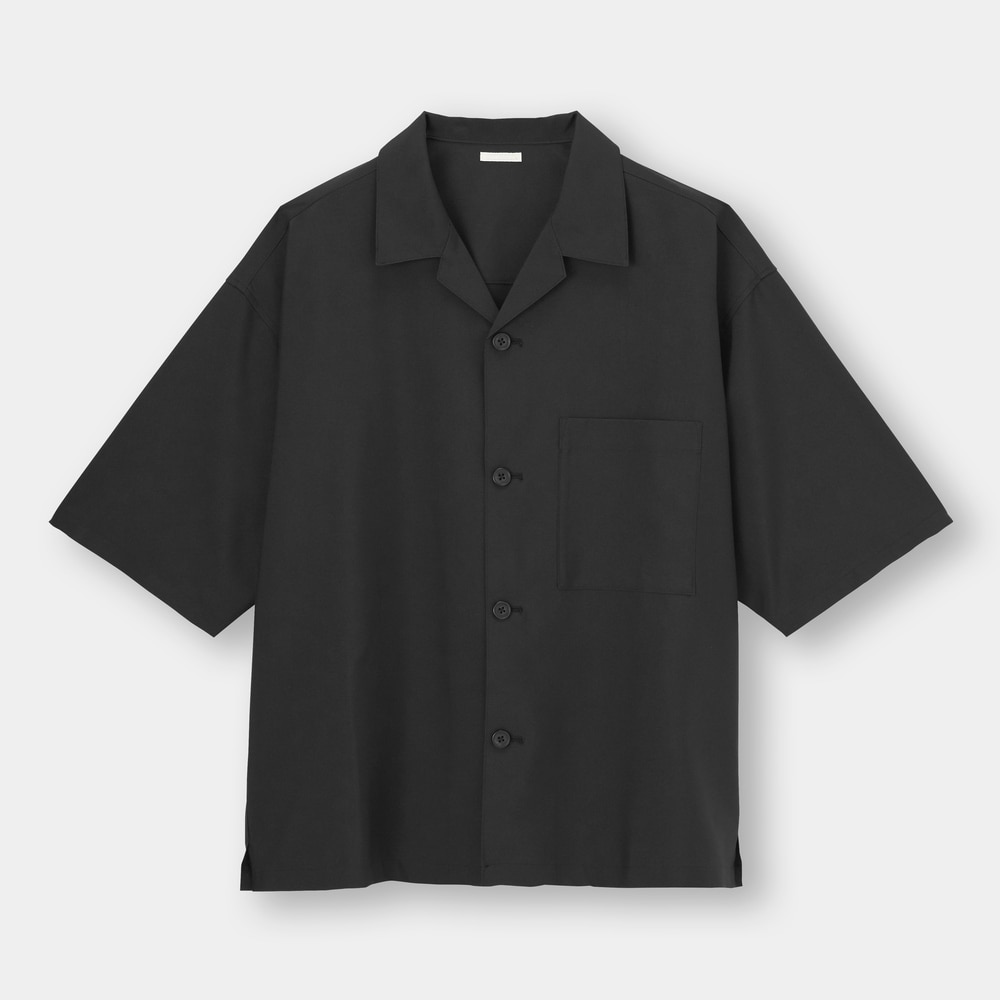 GU公式 | ドライワイドフィットオープンカラーシャツ(5分袖)(セットアップ可能) | ファッション通販サイト