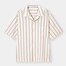 オープンカラーシャツ(5分袖)(ストライプ)-NATURAL