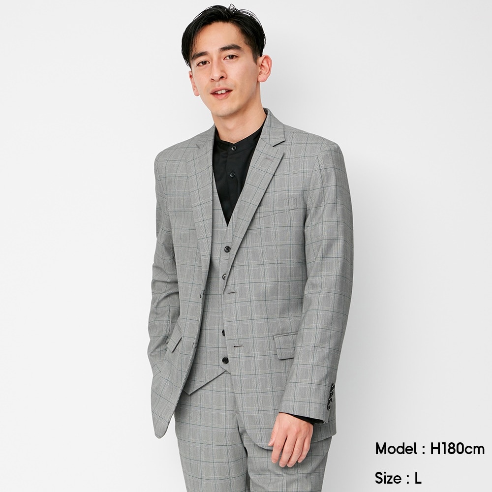 Gu公式 テーラードジャケット チェック Cl セットアップ可能 ファッション通販サイト