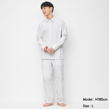 Gu公式 コンフォートシャツラウンジセット 長袖 ストライプ ファッション通販サイト