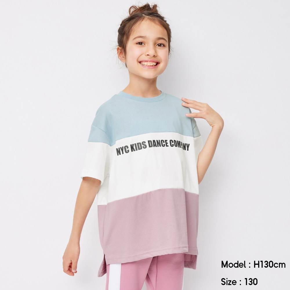 （GU）GIRLSカラーブロックチュニックT(半袖)GA+Eのサムネイル