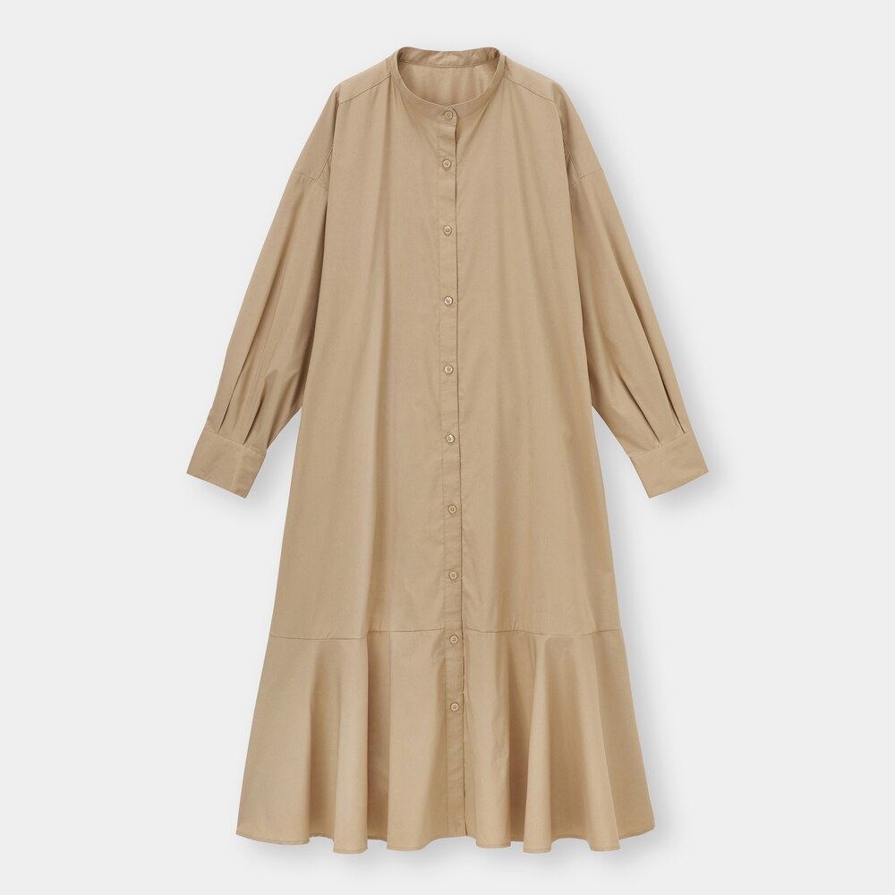 Gu公式 バンドカラーシャツワンピース 長袖 X ファッション通販サイト