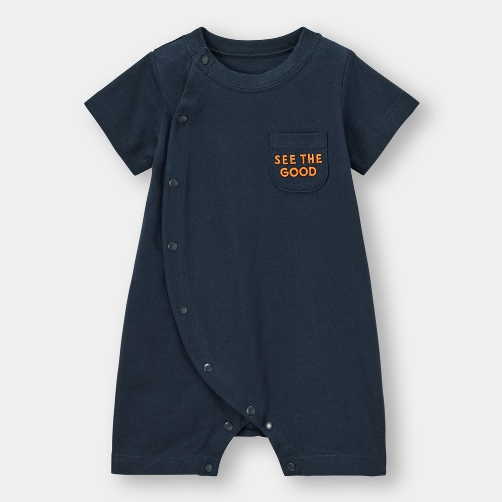 （GU）BABY(NEWBORN)カバーオール(半袖)(ロゴ)+E