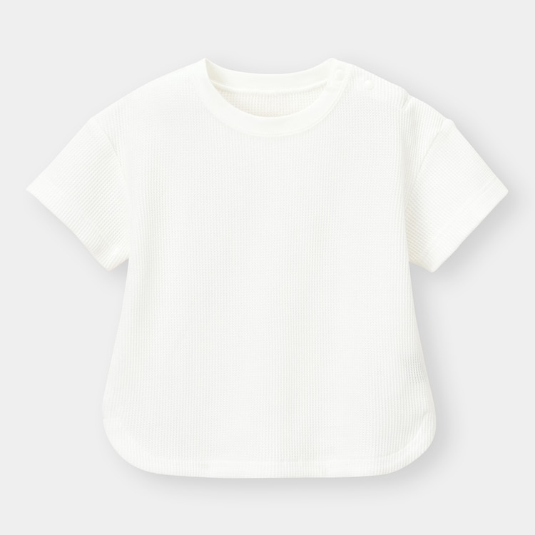 GU公式 BABY(TODDLER)ワッフルクルーネックT(半袖)+E