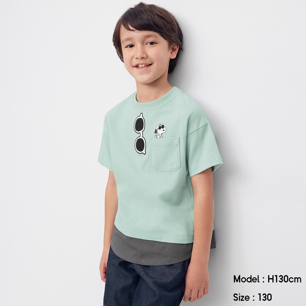 （GU）BOYSレイヤードT(半袖)Peanuts +Eのサムネイル