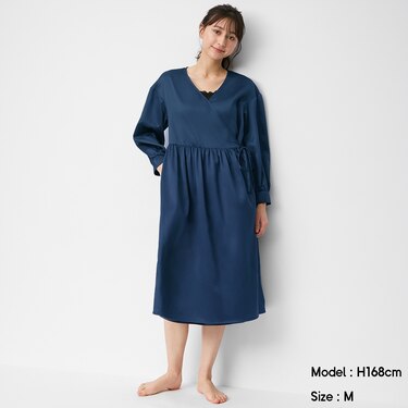 Gu公式 サテンラウンジワンピース 長袖 X ファッション通販サイト