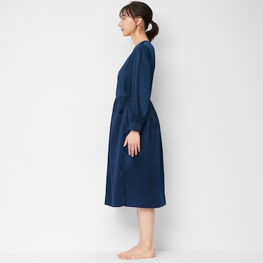 Gu公式 サテンラウンジワンピース 長袖 X ファッション通販サイト