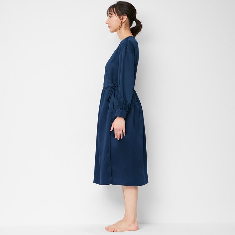 Gu公式 サテンラウンジワンピース 長袖 X ファッション通販サイト