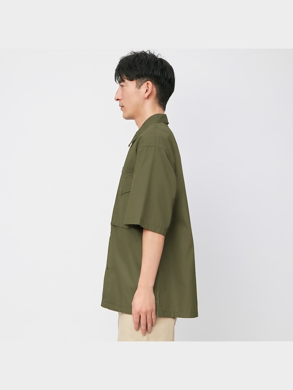 ミリタリーオーバーサイズシャツ(5分袖)+X