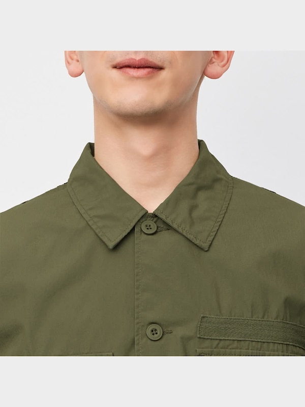 ミリタリーオーバーサイズシャツ(5分袖)+X