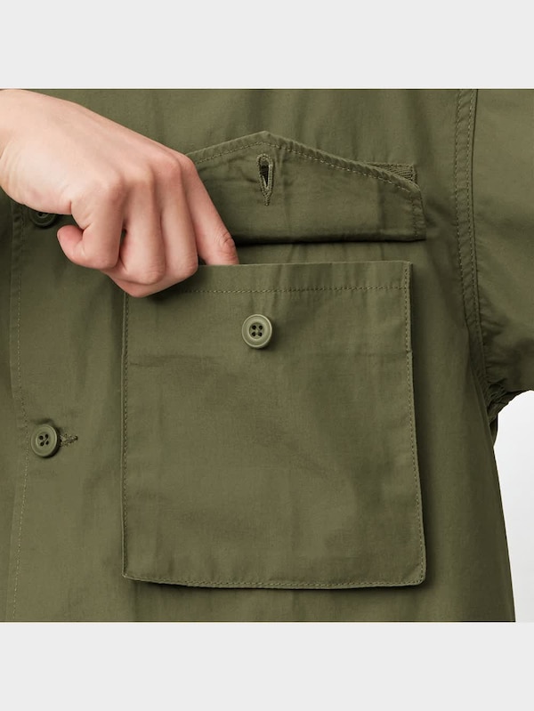 ミリタリーオーバーサイズシャツ(5分袖)+X