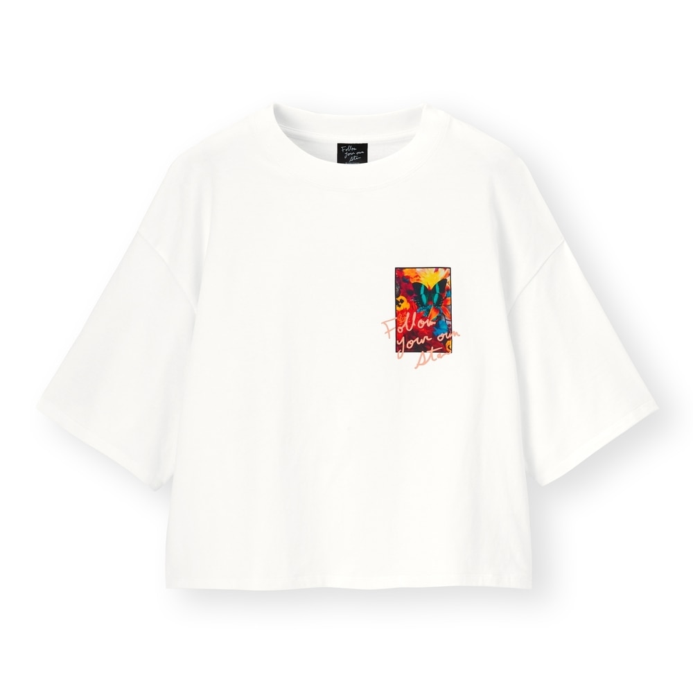 （GU）クロップドグラフィックT(5分袖)FYOSのサムネイル