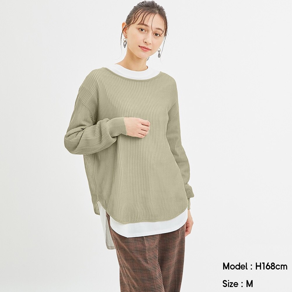 メッシュラウンドヘムセーター 長袖 Gu ジーユー 公式通販オンラインストア メッシュラウンドヘムセーター 長袖 Gu ジーユー 公式通販オンラインストア
