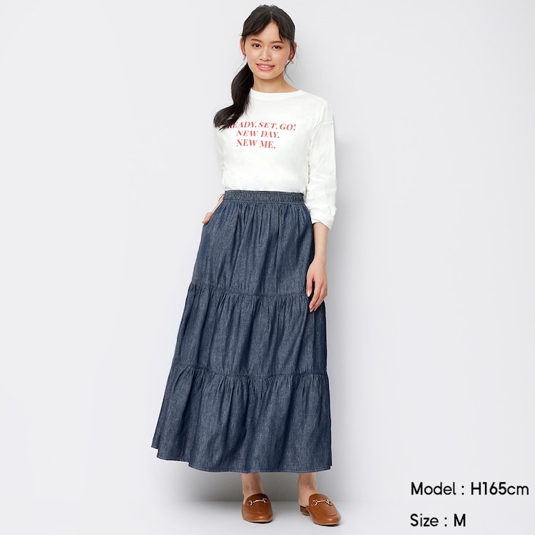 Gu公式 ティアードデニムスカートsd X ファッション通販サイト