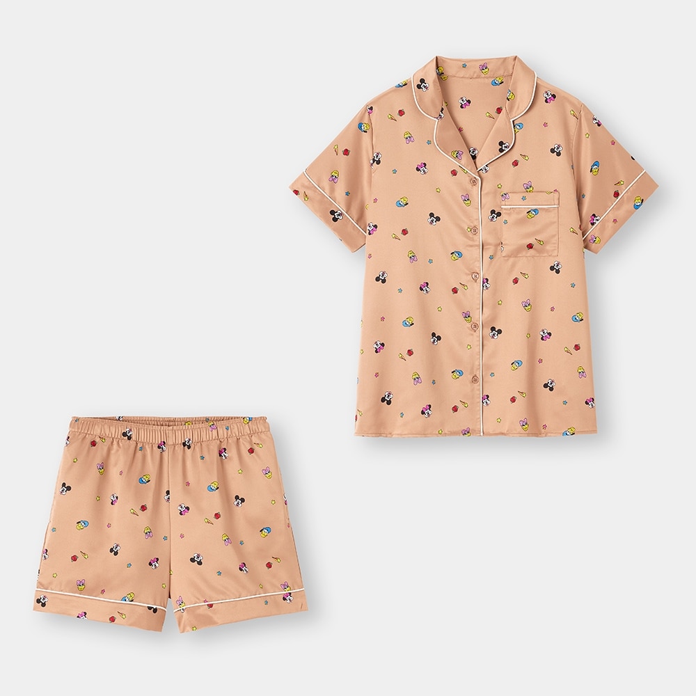 Gu公式 サテンパジャマ 半袖 Disney Wfc ファッション通販サイト