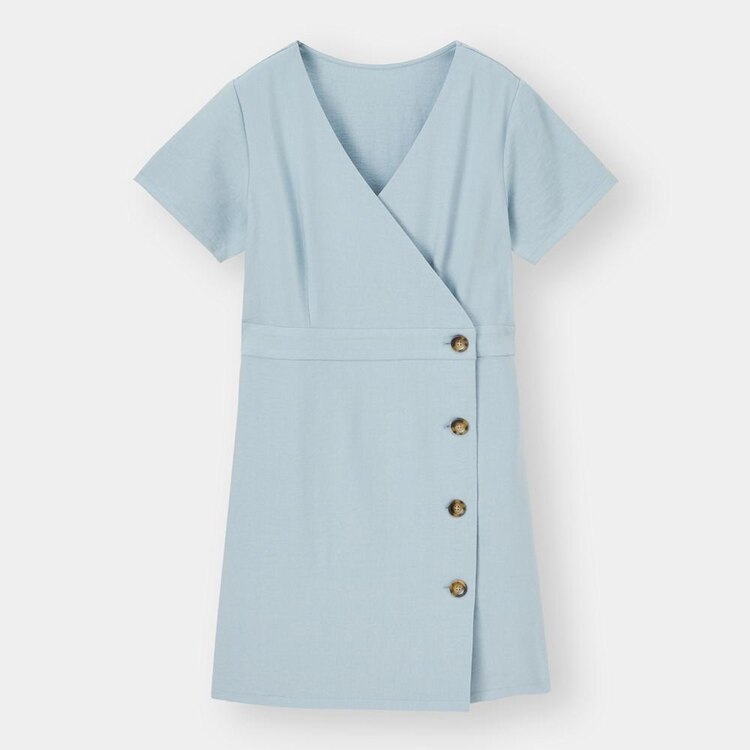 Gu公式 サイドボタンミニワンピース 半袖 X ファッション通販サイト