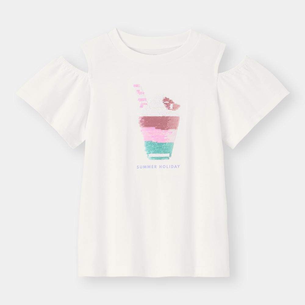 （GU）GIRLSスパンコールT(半袖)(ドリンク)のサムネイル