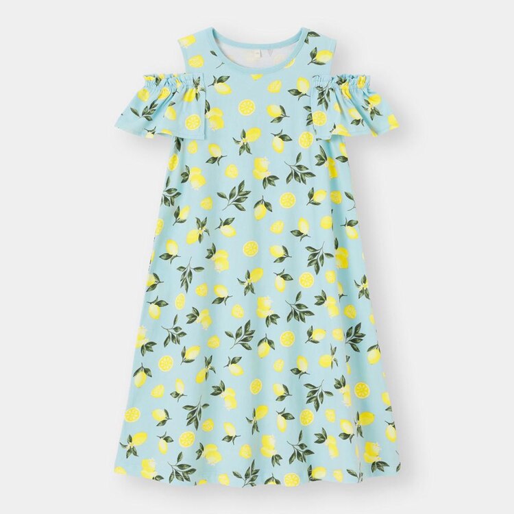 Gu公式 Girlsオープンショルダーフリルワンピース 半袖 レモン ファッション通販サイト