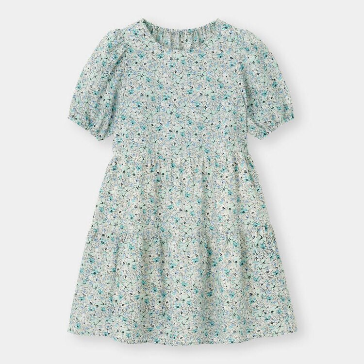 Girlsフラワープリントティアードワンピース 半袖 Gu ジーユー 公式通販オンラインストア