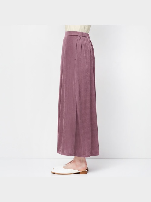 カットソーシャイニーフレアロングスカート