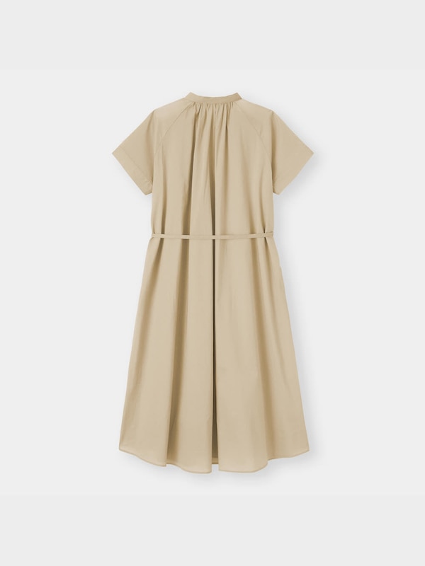 バンドカラーギャザーワンピース(半袖)OS