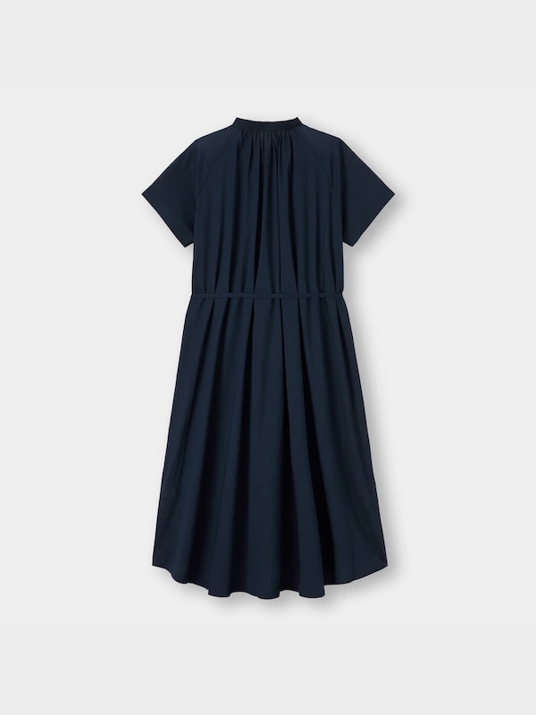 バンドカラーギャザーワンピース(半袖)OS