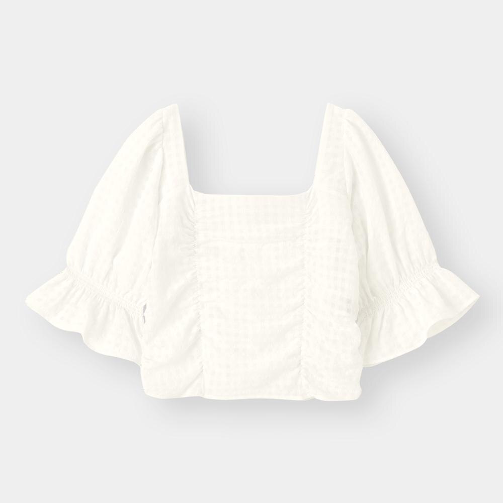 （GU）チェックブラウス(5分袖)YG+Xのサムネイル