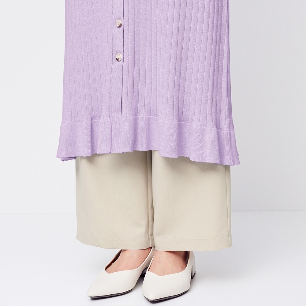 Gu公式 2wayリブフリルロングカーディガン 5分袖 Z E ファッション通販サイト