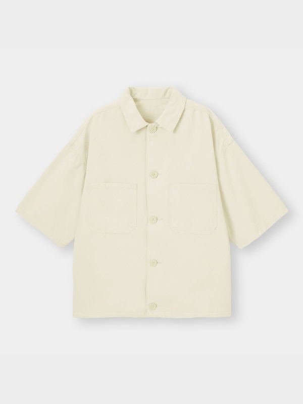 デニムシェフシャツ(5分袖)(セットアップ可能)