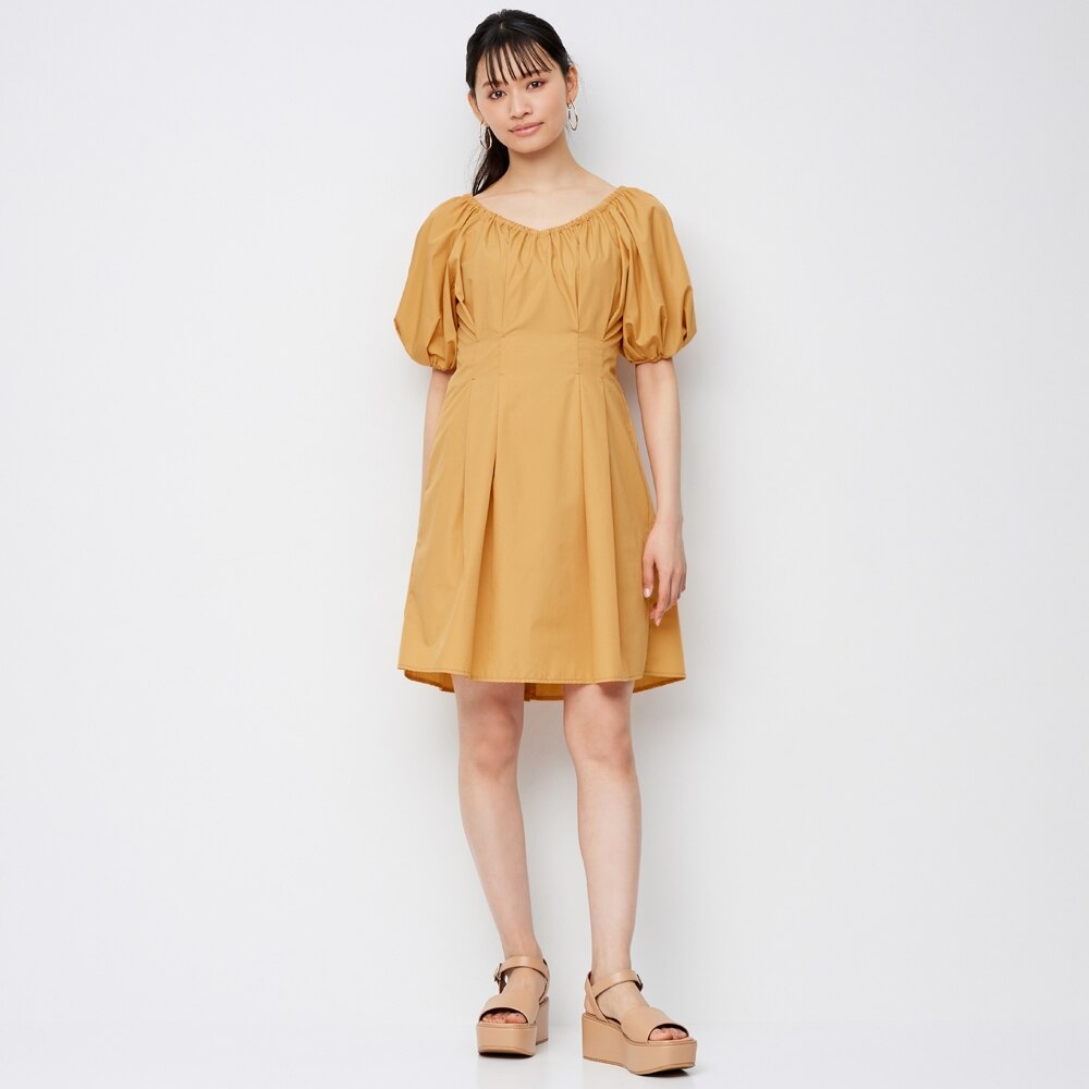 Gu公式 2wayフィットフレアワンピース 5分袖 Ec ファッション通販サイト