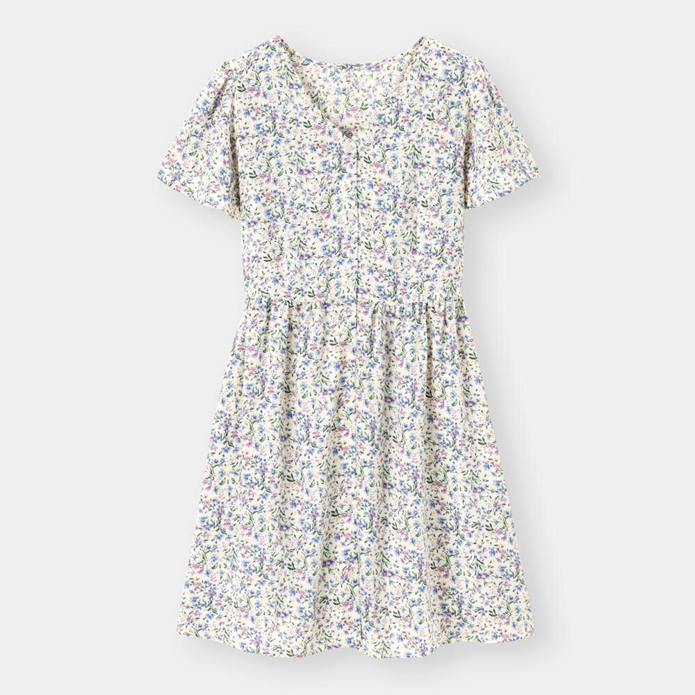 Guの Gu フラワープリントレースアップミニワンピース 半袖 Ec Stylehint