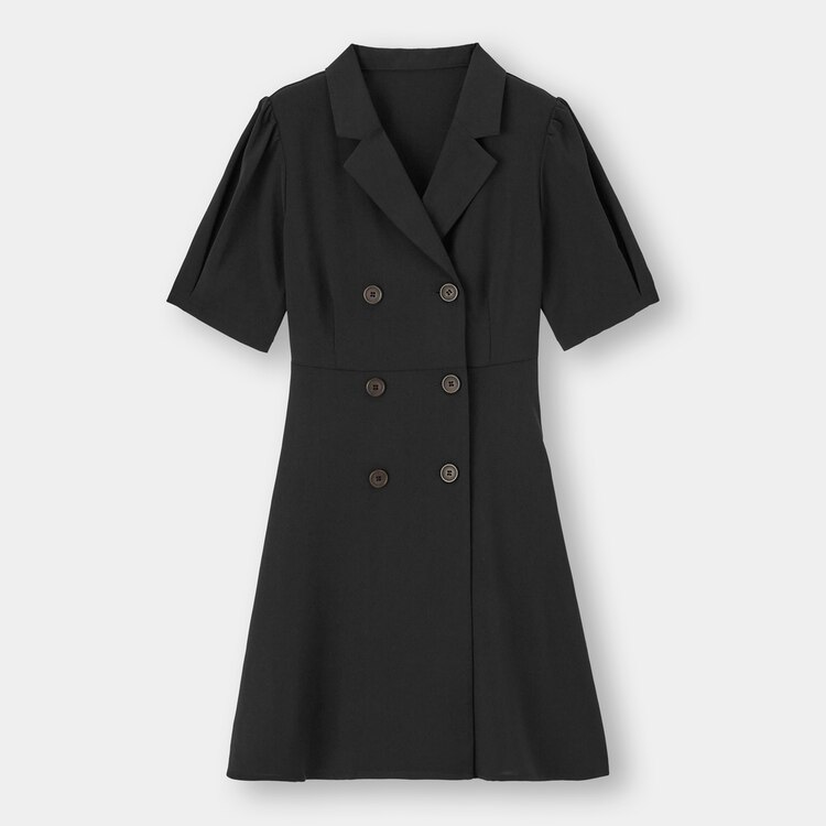 Gu公式 ダブルボタンワンピース 5分袖 Yg X ファッション通販サイト