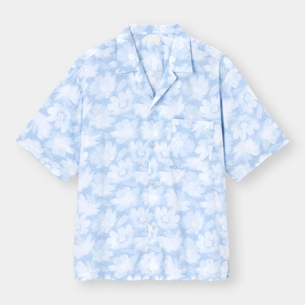 GU公式 | オープンカラーシャツ(5分袖)(フラワー)