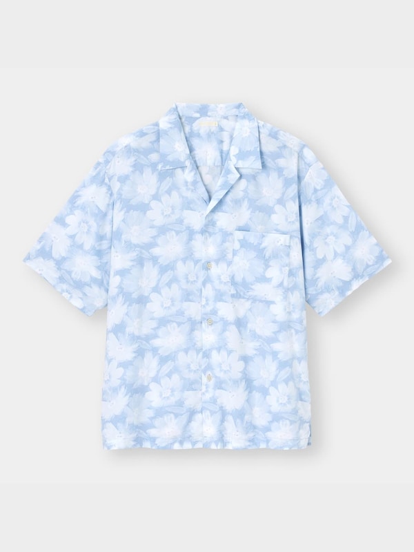 オープンカラーシャツ(5分袖)(フラワー)