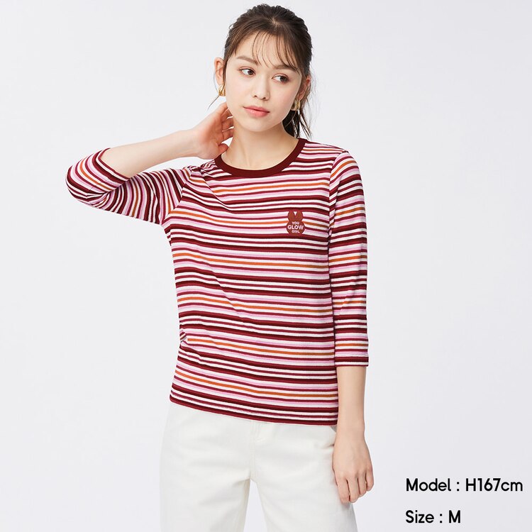 Gu公式 マルチボーダー 7分袖 The Powerpuff Girls X ファッション通販サイト