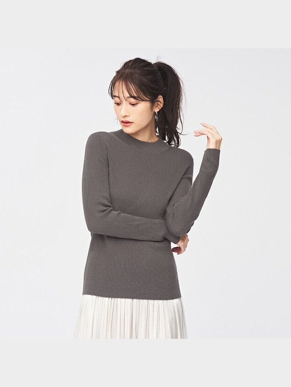リブハイネックセーター(長袖)