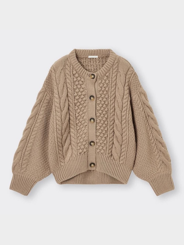 ケーブルコクーンカーディガン(長袖)