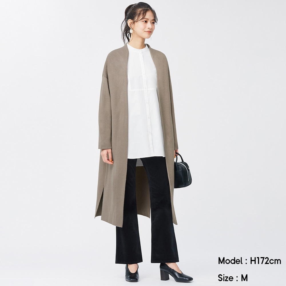 Gu公式 ニットロングガウン 長袖 ファッション通販サイト