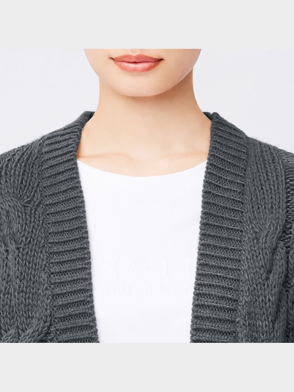 チャンキーニットボーイフレンドカーディガン(長袖)