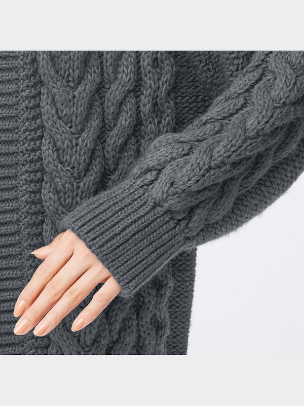 チャンキーニットボーイフレンドカーディガン(長袖)