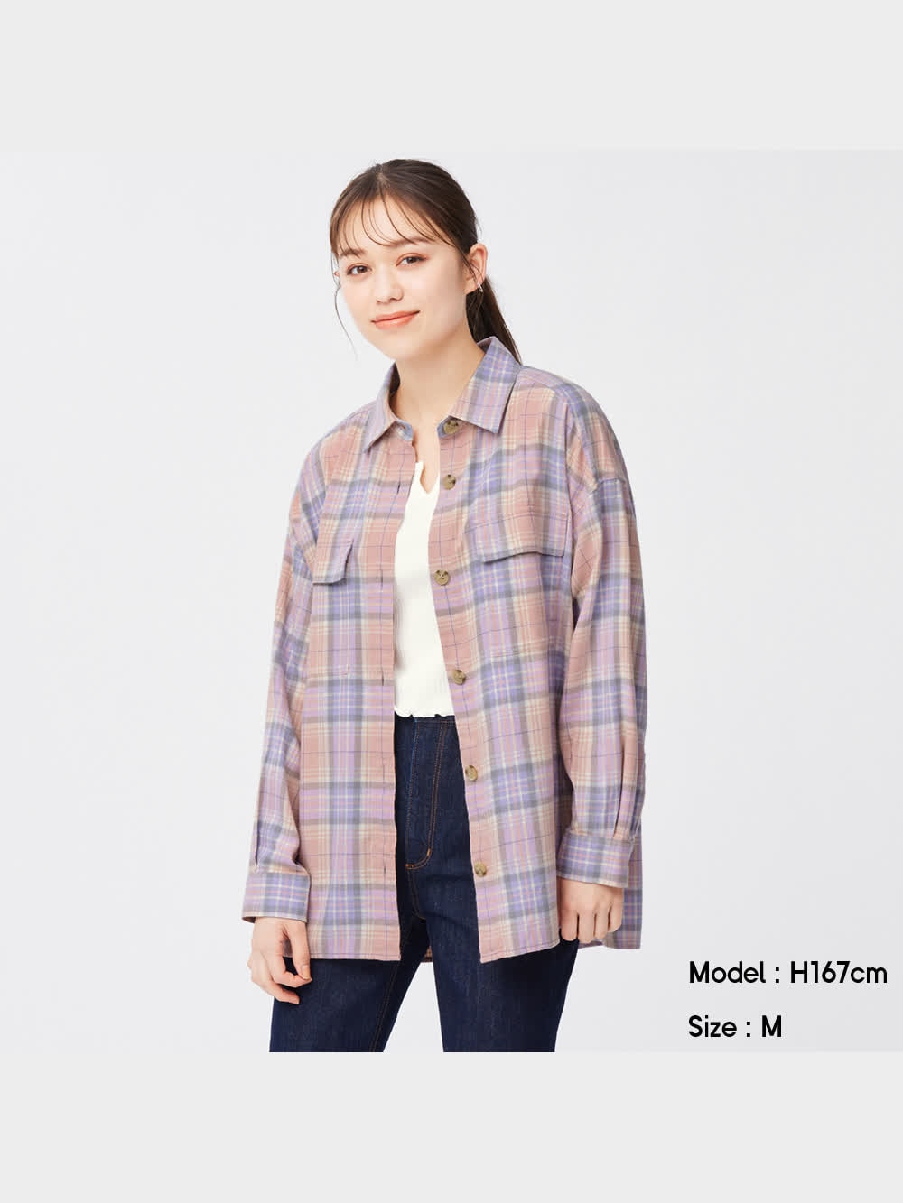 こちら確認用です GU公式 | オープンカラーボクシーチェックシャツ(5分袖)